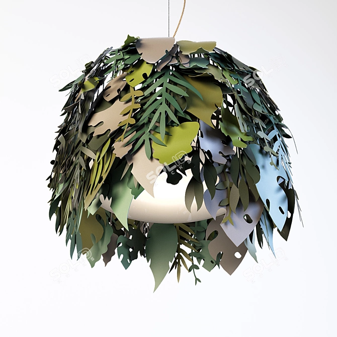 AMAZZONIO Pendant Lamp: Stylish Steel Construction 3D model image 2