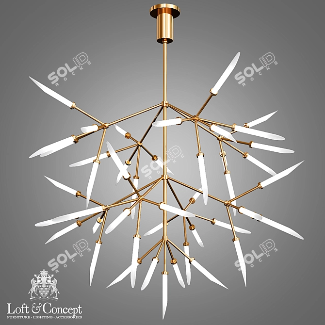 Elegant Spur Grande Chandelier 3D model image 1