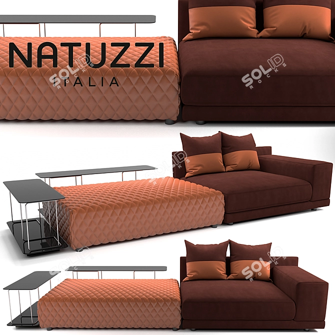 Natuzzi Melpot Sectional Sofa 3D model image 1