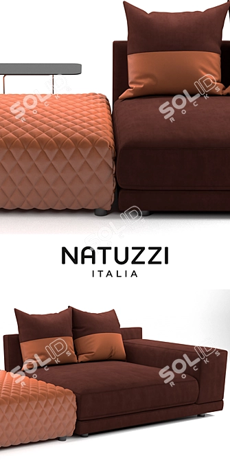 Natuzzi Melpot Sectional Sofa 3D model image 2
