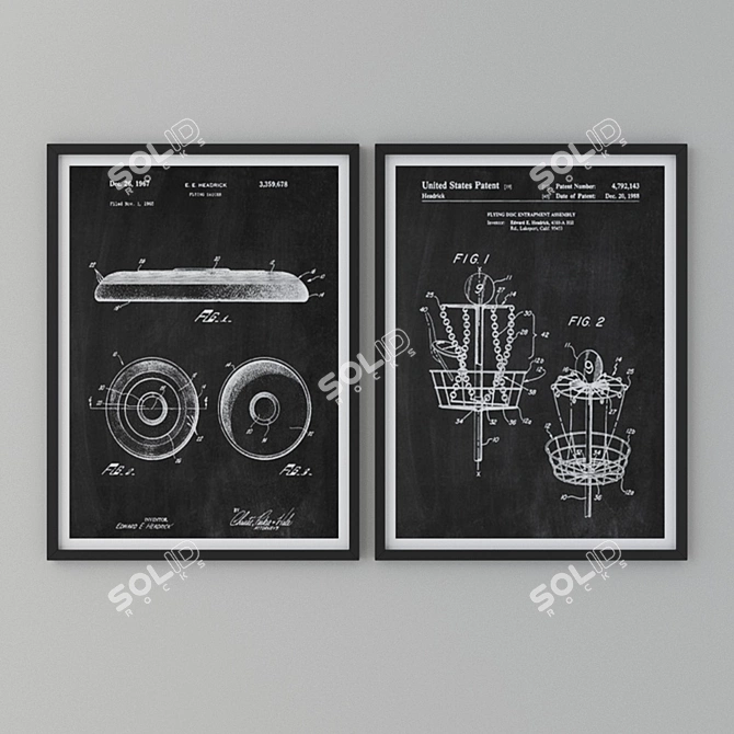 Vintage Frisbee Patent Print 3D model image 1
