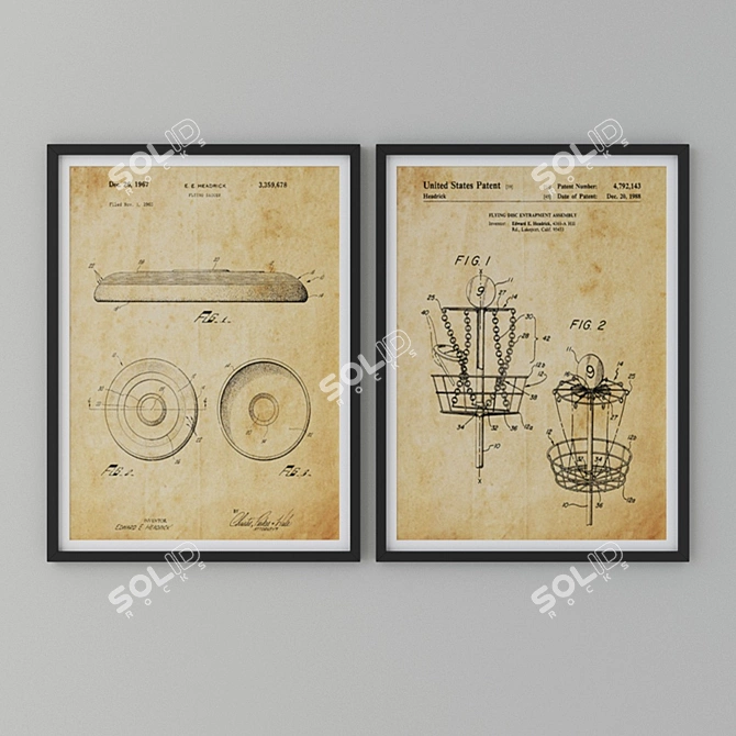 Vintage Frisbee Patent Print 3D model image 2