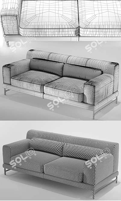 Modern Elegance: Natuzzi Ido Sofa 3D model image 3