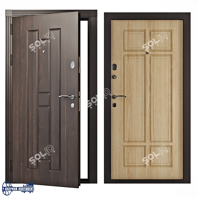 Continent-Consul Entrance Doors: Unmatched Quality & Security 3D model image 1