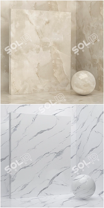 Seamless Stone and Plaster Set 3D model image 2