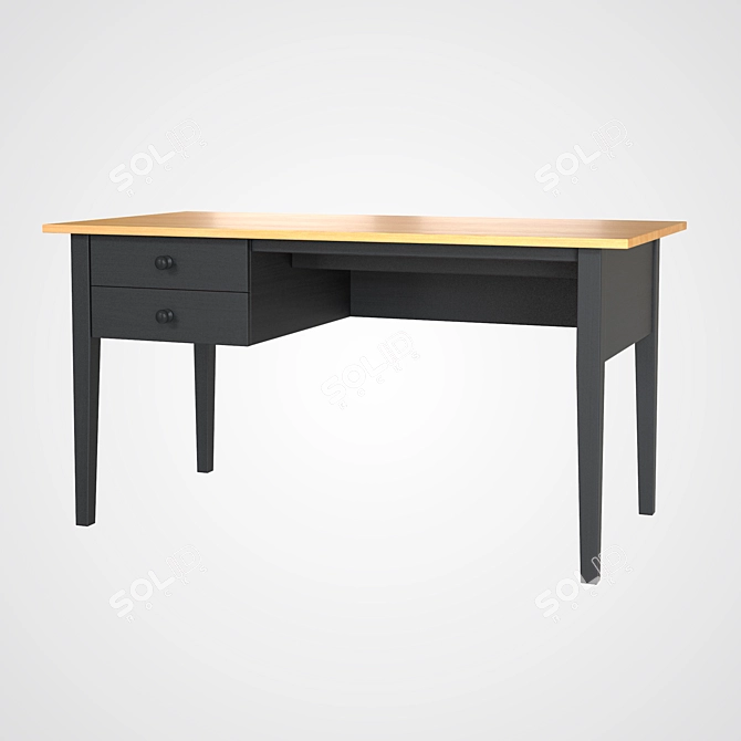 ARKELSTORP Solid Wood Writing Desk 3D model image 2