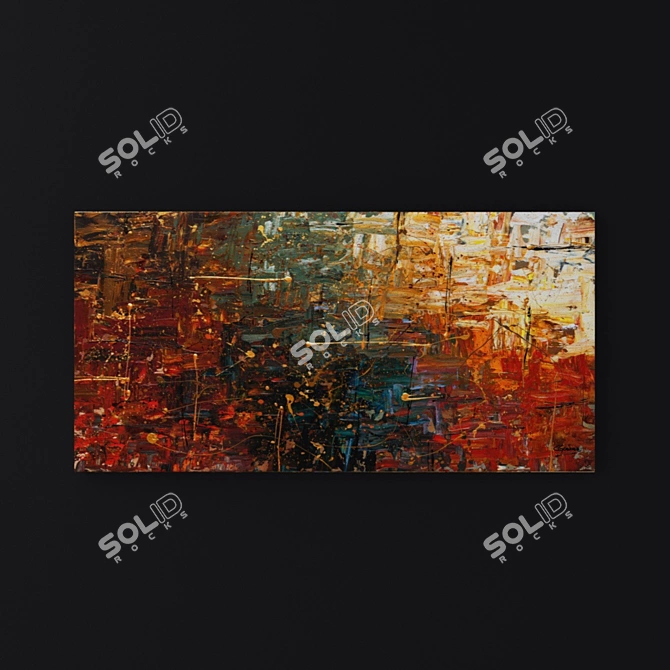 Gold Splash Canvas Wall Art 3D model image 2