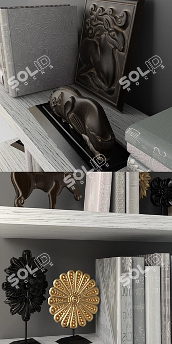 Elegant 3D Decor Set 3D model image 2