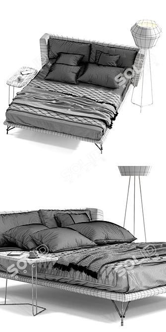 Ditre Italia LENNOX Bed - Elegant and Spacious 3D model image 3