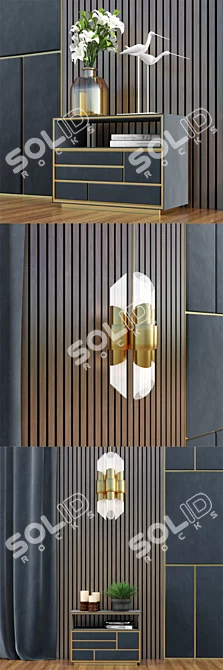 Rustic Charm Unfinished Headboard 3D model image 2