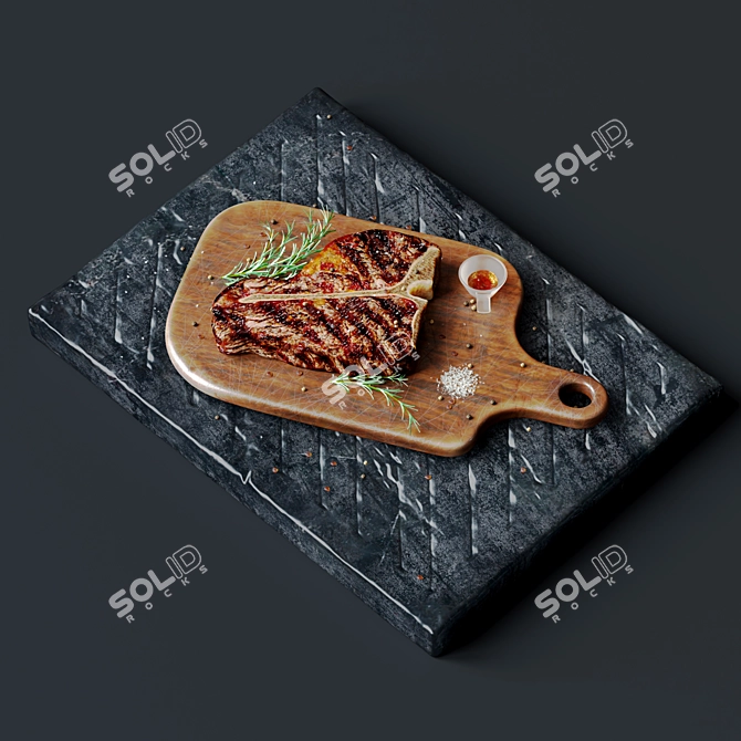 Juicy Grilled Steak: Delicious and Succulent 3D model image 1