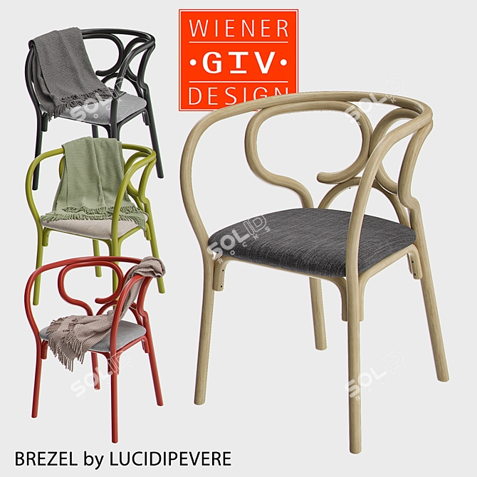 Brezel Rattan Dining Chair 3D model image 1