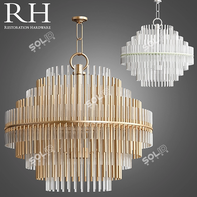 Elegant Emile Chandelier RH 3D model image 1