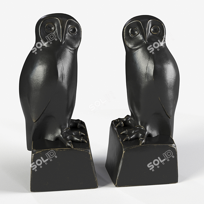 Eichholtz Owl Bookends, Set of 2 3D model image 1