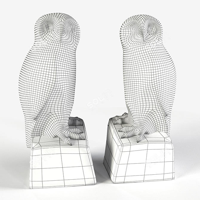 Eichholtz Owl Bookends, Set of 2 3D model image 3