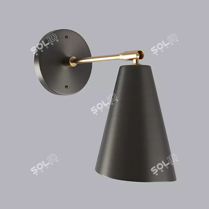 Sleek Tilt Cone Wall Sconce 3D model image 1