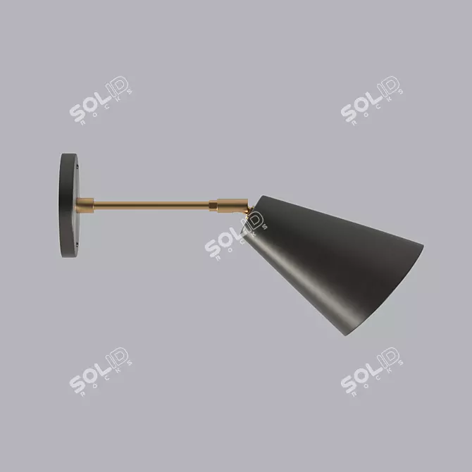 Sleek Tilt Cone Wall Sconce 3D model image 2
