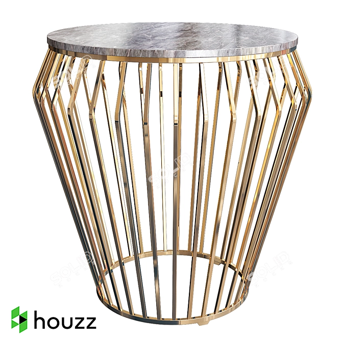 Gilded Steel Coffee Table 3D model image 1