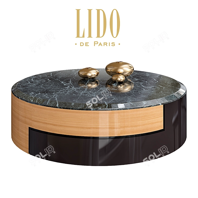 Elegant Metal Lido Center Table 3D model image 1