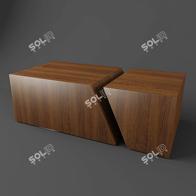 Title: Modern Walnut Coffee Table 3D model image 1