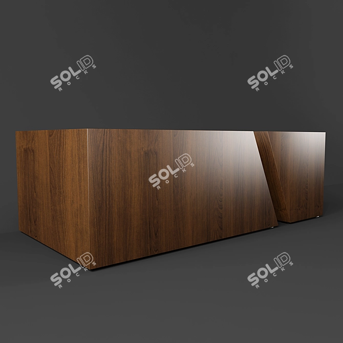 Title: Modern Walnut Coffee Table 3D model image 2