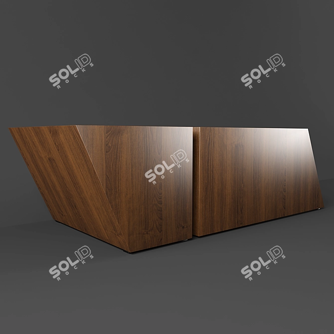 Title: Modern Walnut Coffee Table 3D model image 3