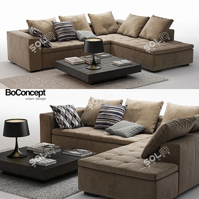 Modern Corner Sofa: BoConcept Mezzo 3D model image 1