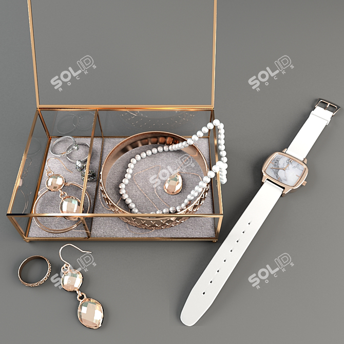 Elegant Jewelry Box - Multiple File Formats 3D model image 1