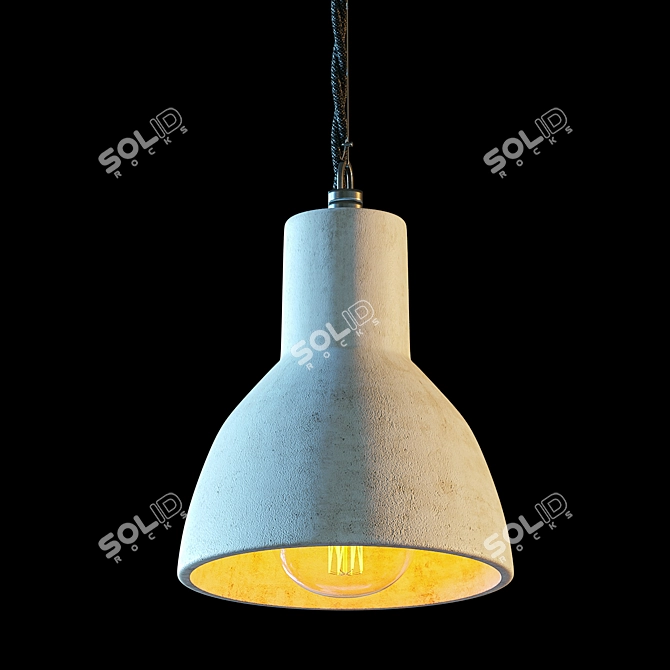 Industrial Loft Lamp - Modern Concrete Design 3D model image 2