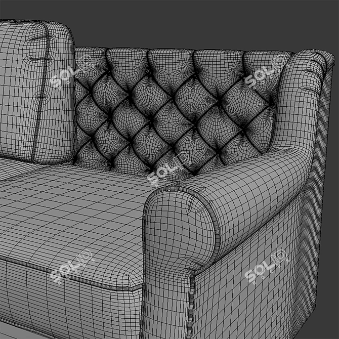 Classic Grace Velvet Sofa | 3 Colors 3D model image 3