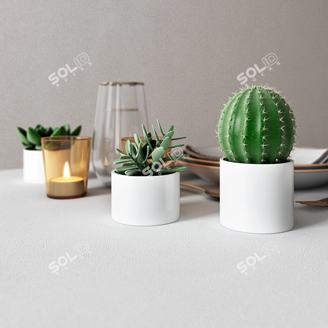 Elegant Table Setting Set 3D model image 2