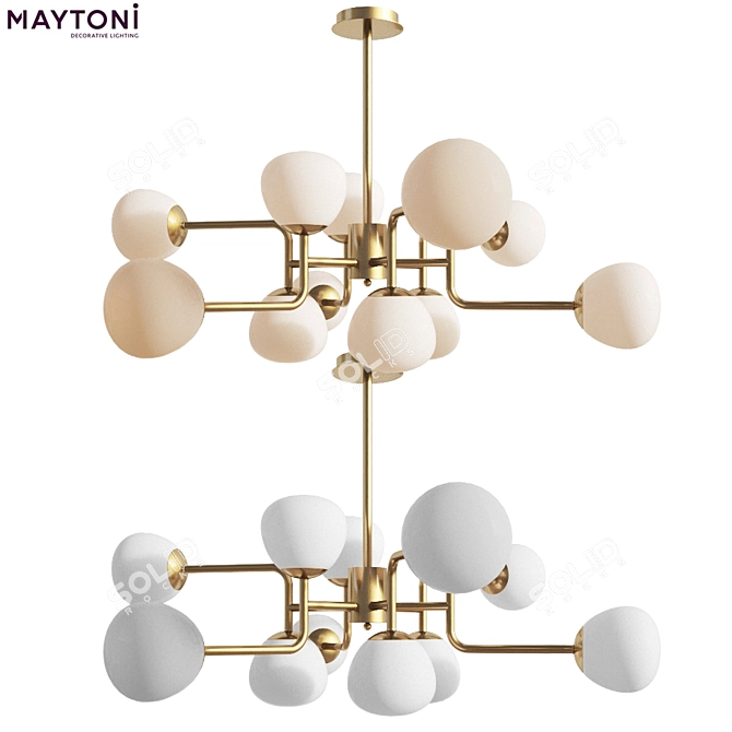 Modern Frosted Glass Chandelier 3D model image 1