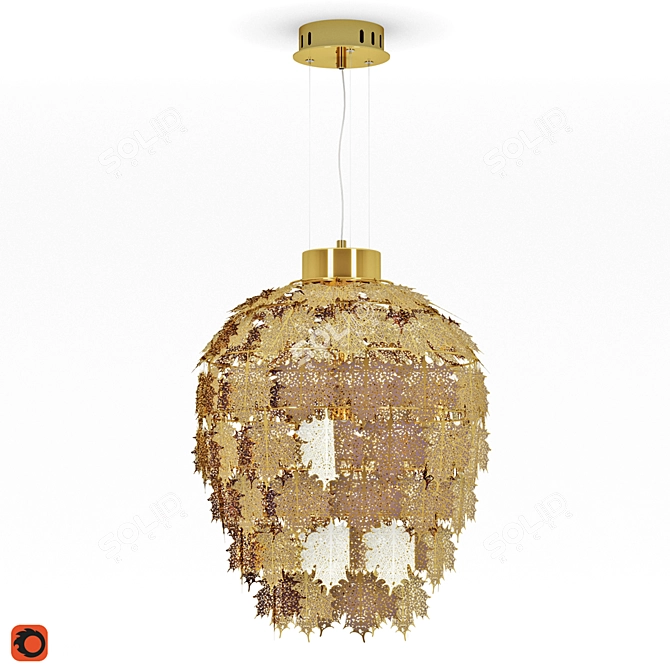 Maple Gold Pendant Light 3D model image 1