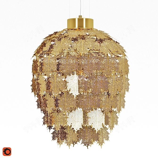 Maple Gold Pendant Light 3D model image 2