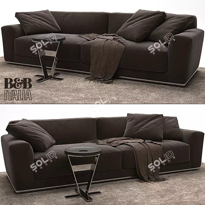 B&B Italia Luis Sofa: Elegant Comfort in 240cm Width 3D model image 1