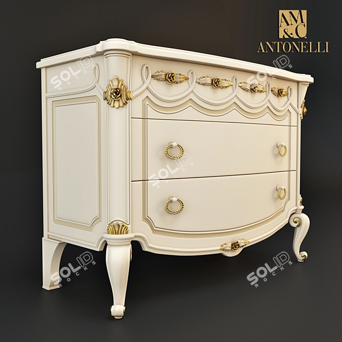 Antonelli Moravio Charme Mirror and Dresser Set 3D model image 2
