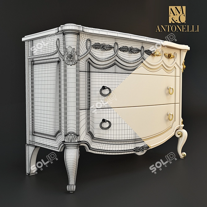 Antonelli Moravio Charme Mirror and Dresser Set 3D model image 3
