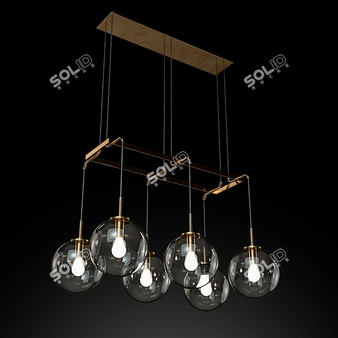 Elegant Languedoc Linear Chandelier 3D model image 1