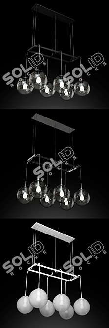 Elegant Languedoc Linear Chandelier 3D model image 2