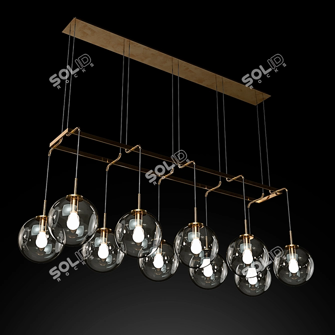 Elegant Languedoc Linear Chandelier 3D model image 1