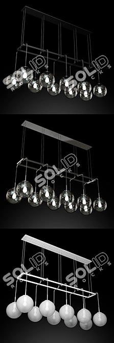 Elegant Languedoc Linear Chandelier 3D model image 2