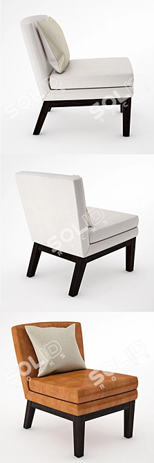 Modern Slipper Chair: Stylish and Compact Seating Solution 3D model image 2