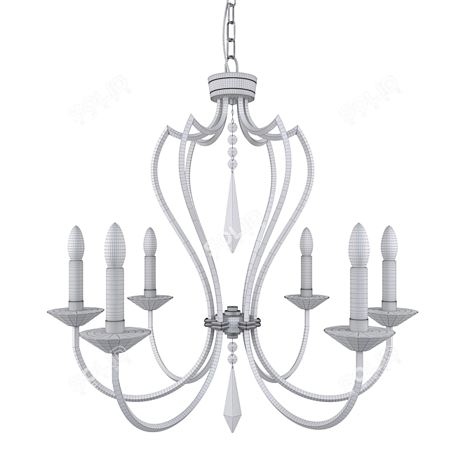 Elegant Pimlico Dark Bronze Chandelier 3D model image 2