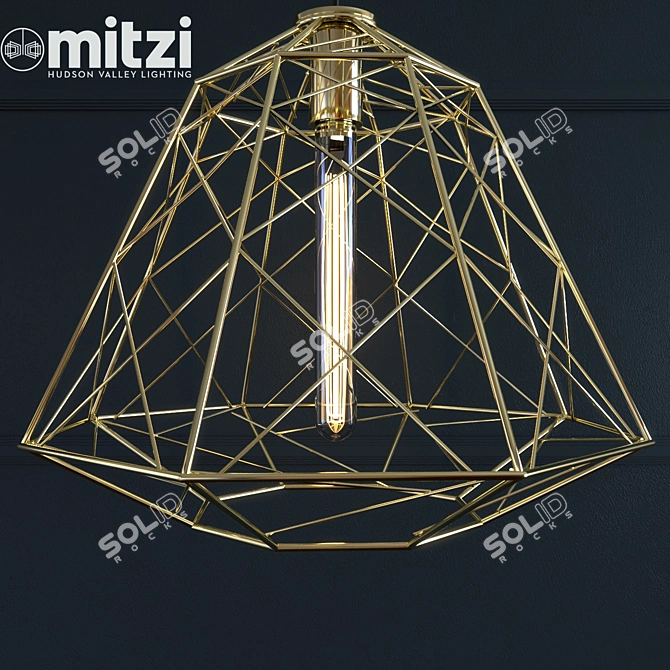 Brilliant Brass Ani Pendant 3D model image 1