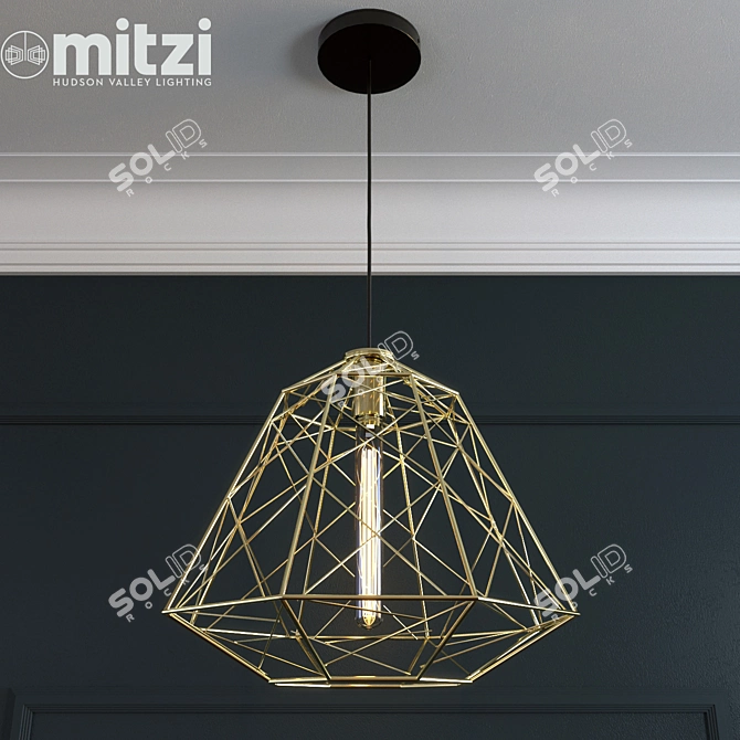 Brilliant Brass Ani Pendant 3D model image 2