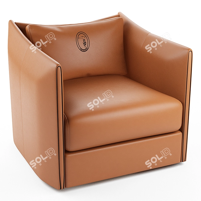 Luxury Maryl Leather Armchair - Elegant, Stylish, and Comfortable 3D model image 1