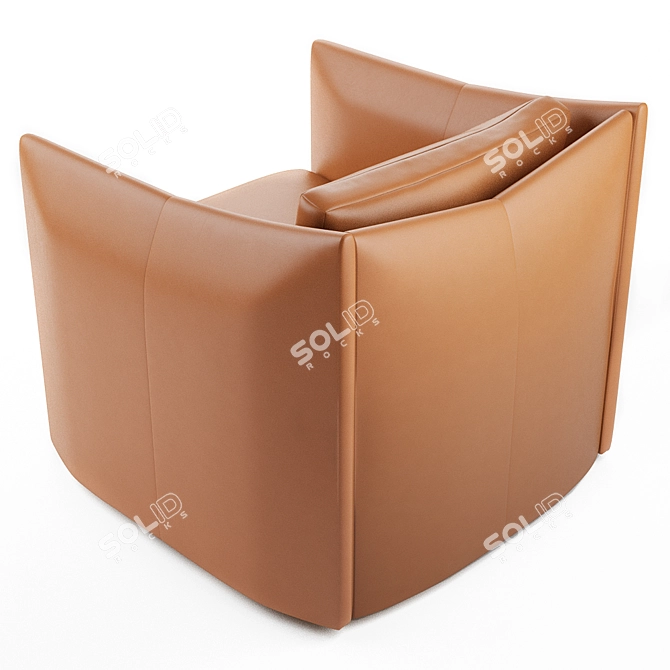 Luxury Maryl Leather Armchair - Elegant, Stylish, and Comfortable 3D model image 2