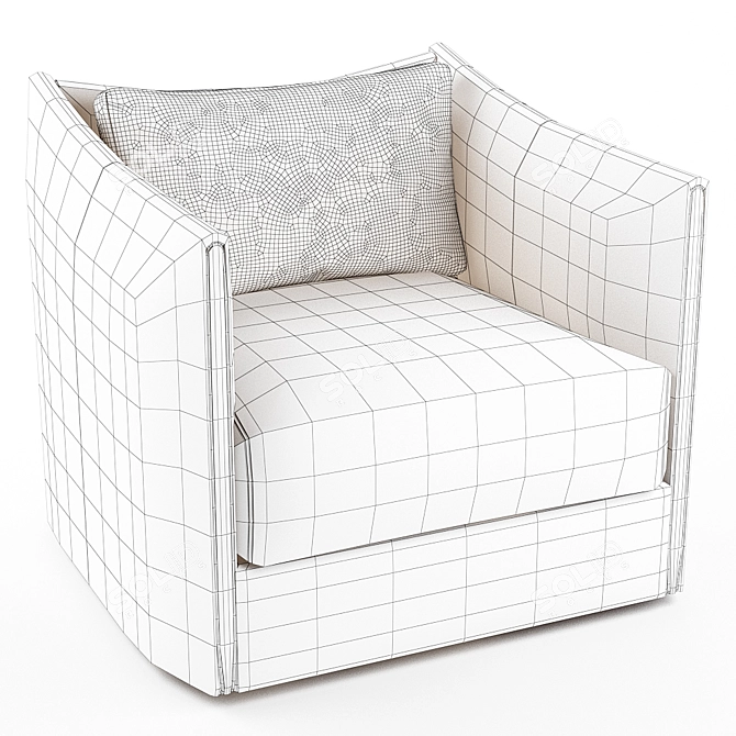 Luxury Maryl Leather Armchair - Elegant, Stylish, and Comfortable 3D model image 3