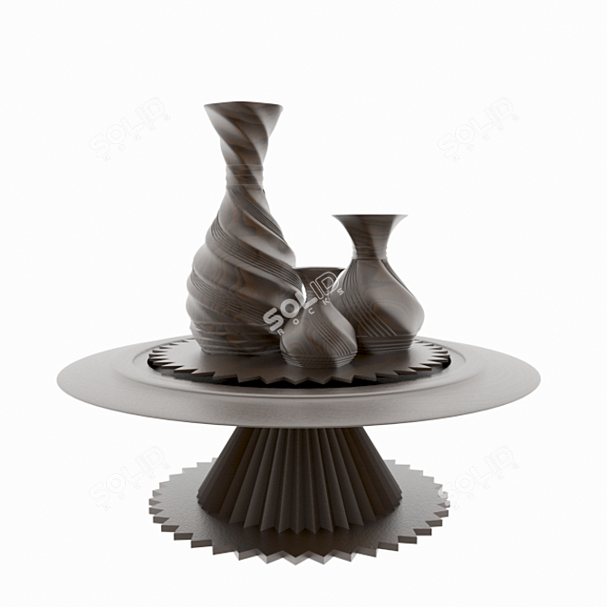 Decorative Vases with Stand 3D model image 1