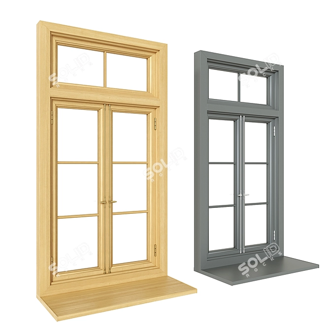 Classic Wood Window - Reclaimed Style 3D model image 1